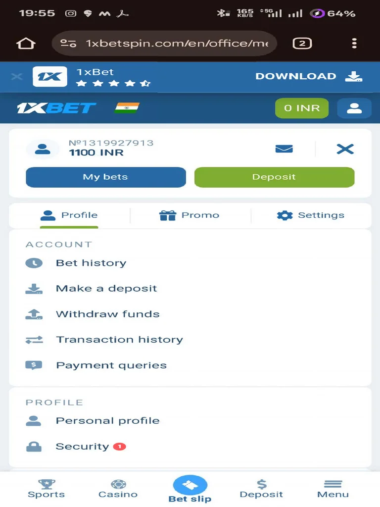 1xBet Képernyőkép 1